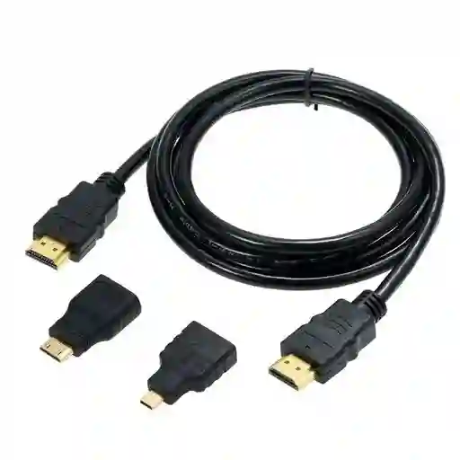 Cable Hdmi, Mini Hdmi, Micro Hdmi 3 En 1 Nuevo
