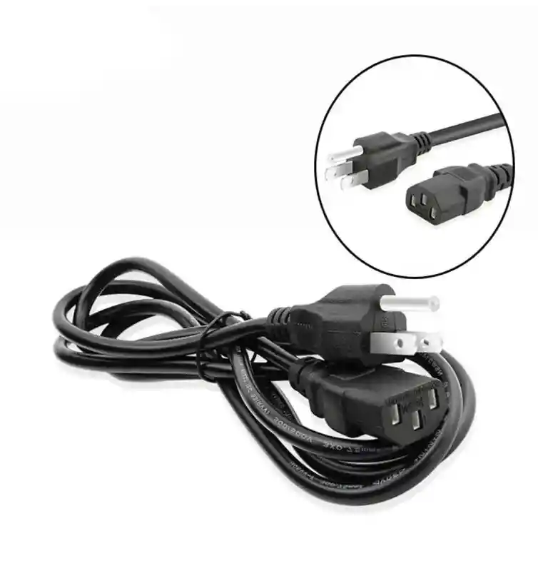 Cable De Poder De 1.5mts Negro Nuevo