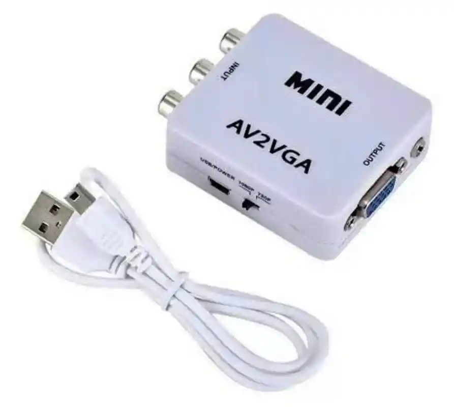 Convertidor Rca A Vga Blanco Nuevo