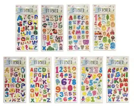 Sticker Motivos Infantil, Letras Y Numeros