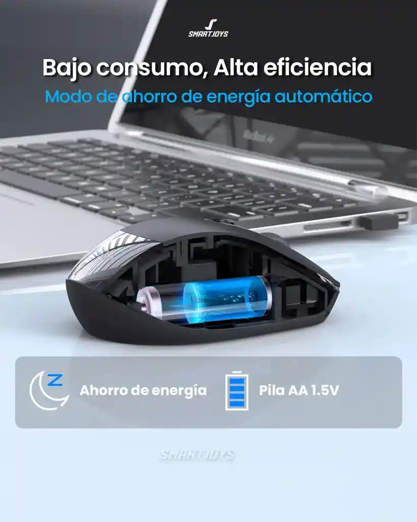 Mouse Inalámbrico Ultra Silencioso 1hora Rat001 Negro