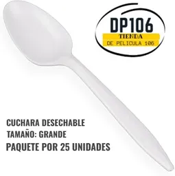 Cucharas Desechables Grande X 25 Und