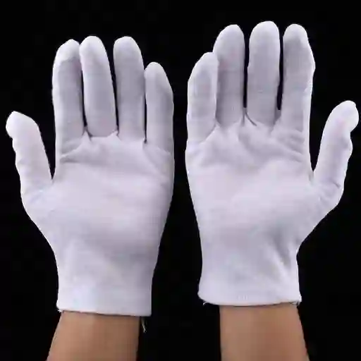 Guantes De Tela Blancos 100% Polyalgodon Talla 6