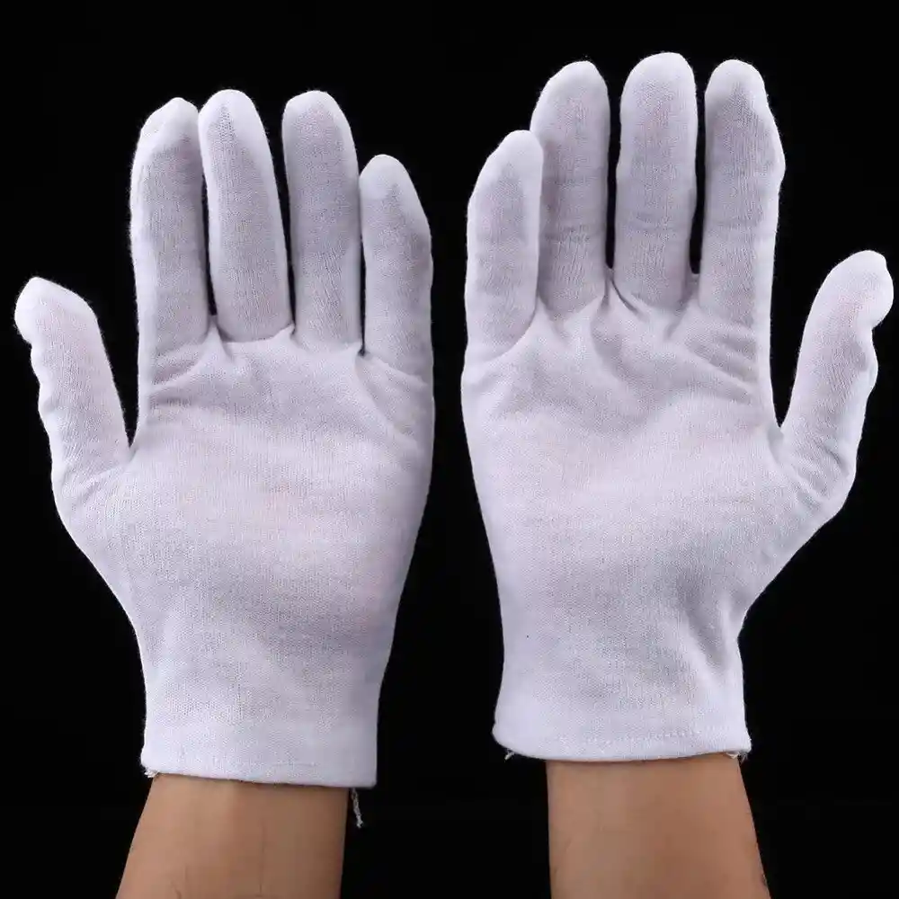 Guantes De Tela Blancos 100% Polyalgodon Talla 6