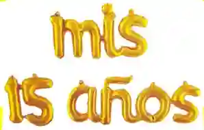 Globo Metalizado " Mis 15 Años" - Dorado