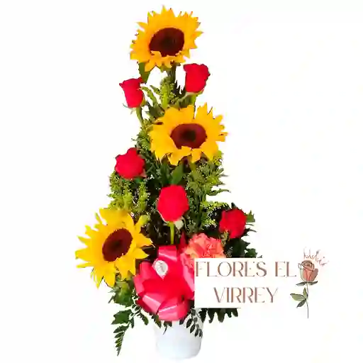 Rosas Y Girasoles Arreglo Amor
