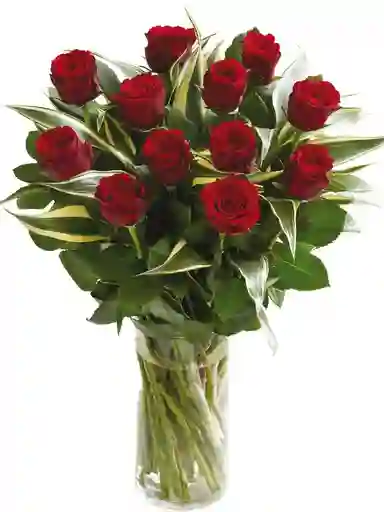 Rosas En Jarron De Cristal