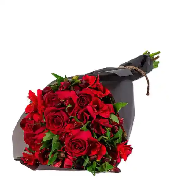 Rosas Y Astromeilia Rojas Encanto Delicado