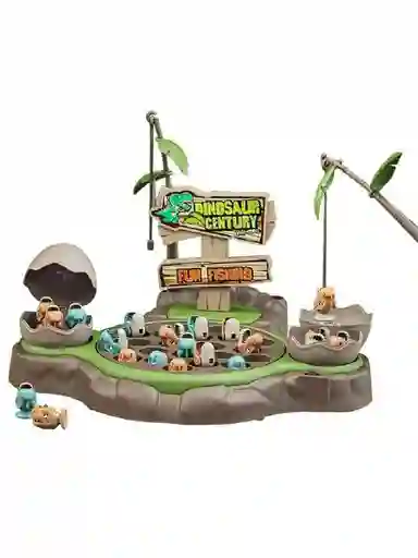 Juego De Pesca De Dinosaurio Magnético Música Giratorio 2 Cañas