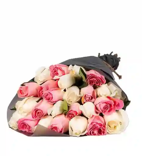 Rosas Rosadas Y Blanca Tonos Delicado