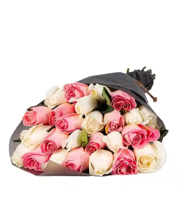 Rosas Rosadas Y Blanca Tonos Delicado