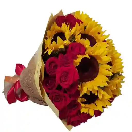 Rosas Y Girasoles En Bouquet