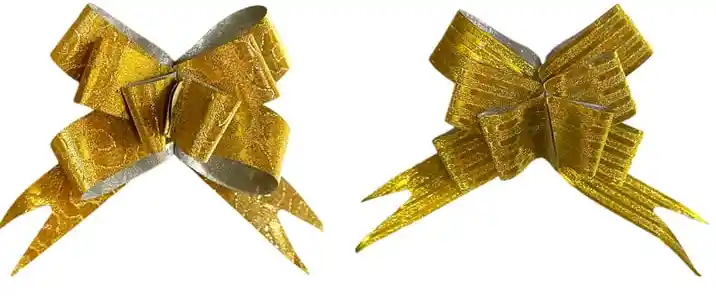 Moño Decorativo Para Empaques De Regalo 1.8cm - Dorado