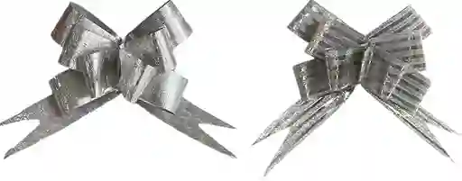 Moño Decorativo Para Empaques De Regalo 1.8cm - Plateado