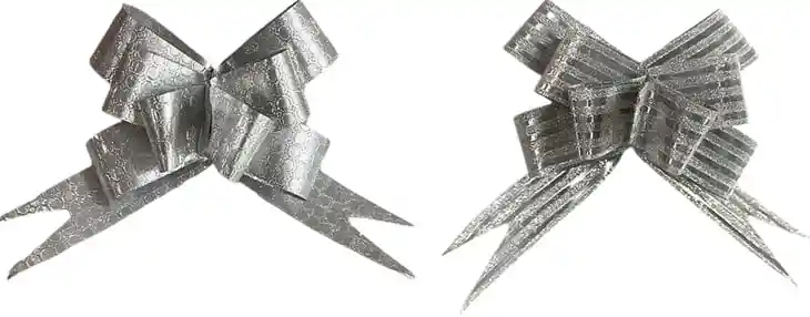 Moño Decorativo Para Empaques De Regalo 1.8cm - Plateado