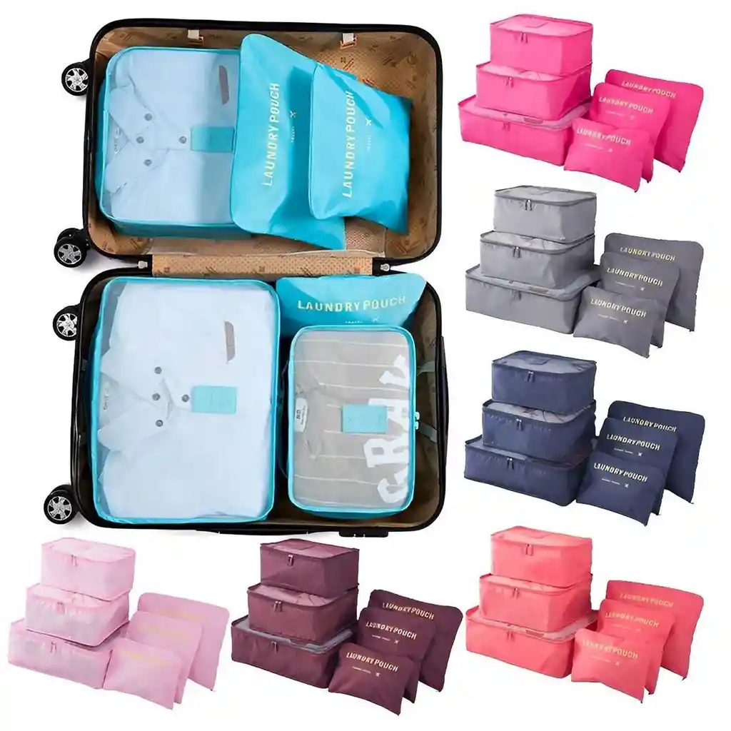 Organizador De Viaje Para Maleta Kit Viajero X6 Bolsas
