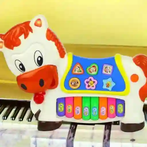 Organeta Piano Vaca A La Moda Musical Juguete Bebe Con Luces