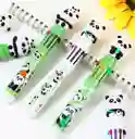 Set De Esferos Multicolor Automáticos De Tipo Kawaii Con Diseño De Panda
