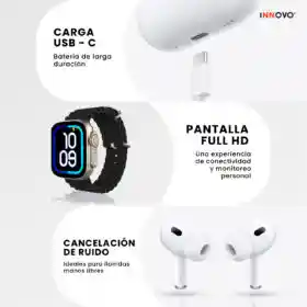 Smartwatch Serie 10 Ultra Hk Amoled Original Con Audífonos Pods 2 Alta Gama