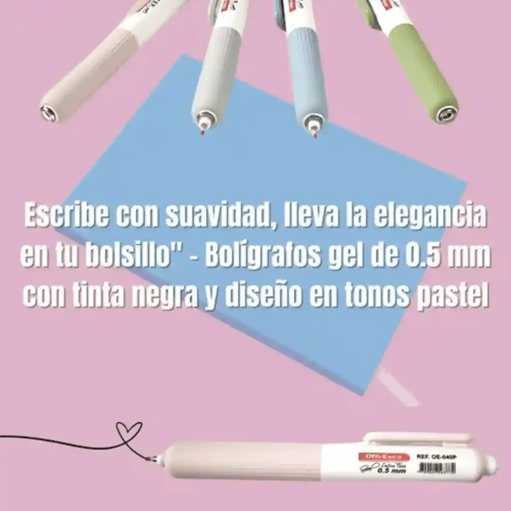 Esfero Pastel Retráctil Mini Oe-040p De Bolsillo