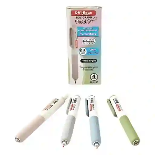 Esfero Pastel Retráctil Mini Oe-040p De Bolsillo