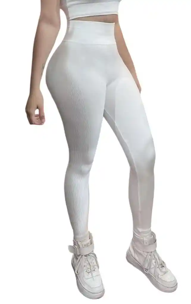 Leggings Licra Mallas Yoga En Rib Acanalado Talla Unica