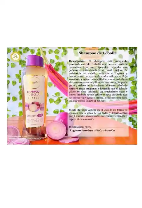 Shampoo Con Cebolla Y Biotina Anyeluz