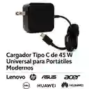 Cargador Tipo C De 45w Para Laptops Lenovo, Hp, Asus, Acer, Dell Y Más
