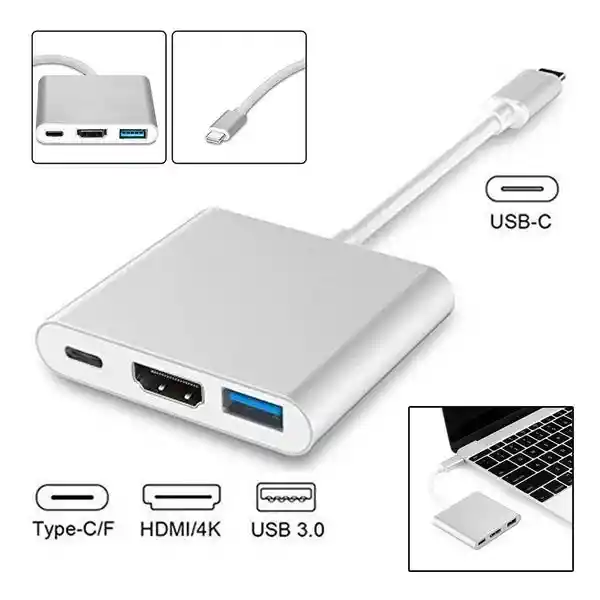 Adaptador Tipo C A Hdmi , Usb 3.0, Usb Tipo C. 3 En 1 | Usb C A Hdmi Usb Tipo C