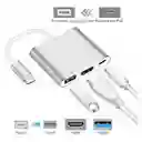 Adaptador Tipo C A Hdmi , Usb 3.0, Usb Tipo C. 3 En 1 | Usb C A Hdmi Usb Tipo C