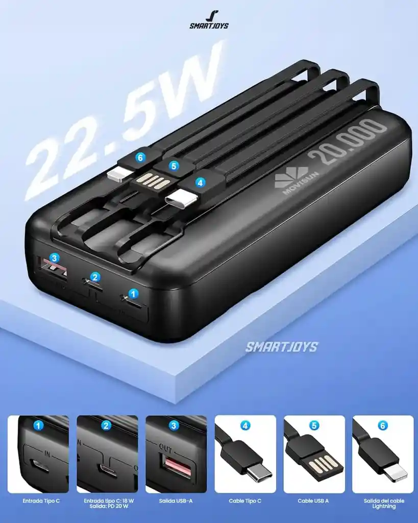 Power Bank Movisun 20000 Mah Rocket P27