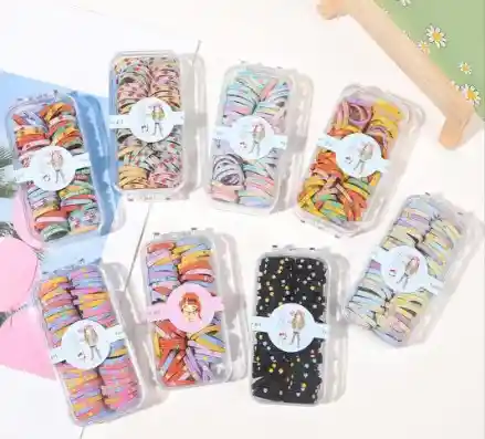 Kit De Accesorios Para Cabello Moños Coleros Y Ligas Elásticas Para Niñas Y Mujeres”