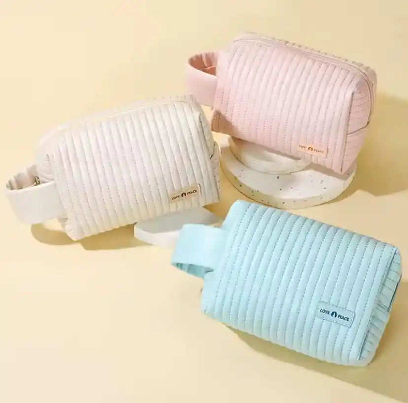 Bolsa De Cosmeticos En Cuero Pu Impermeable