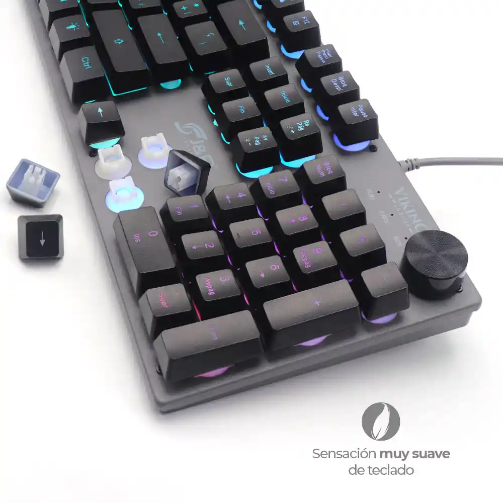 Teclado Gamer Full Rgb Jyr Semi Mecanico / Macro Configurable Con Ñ