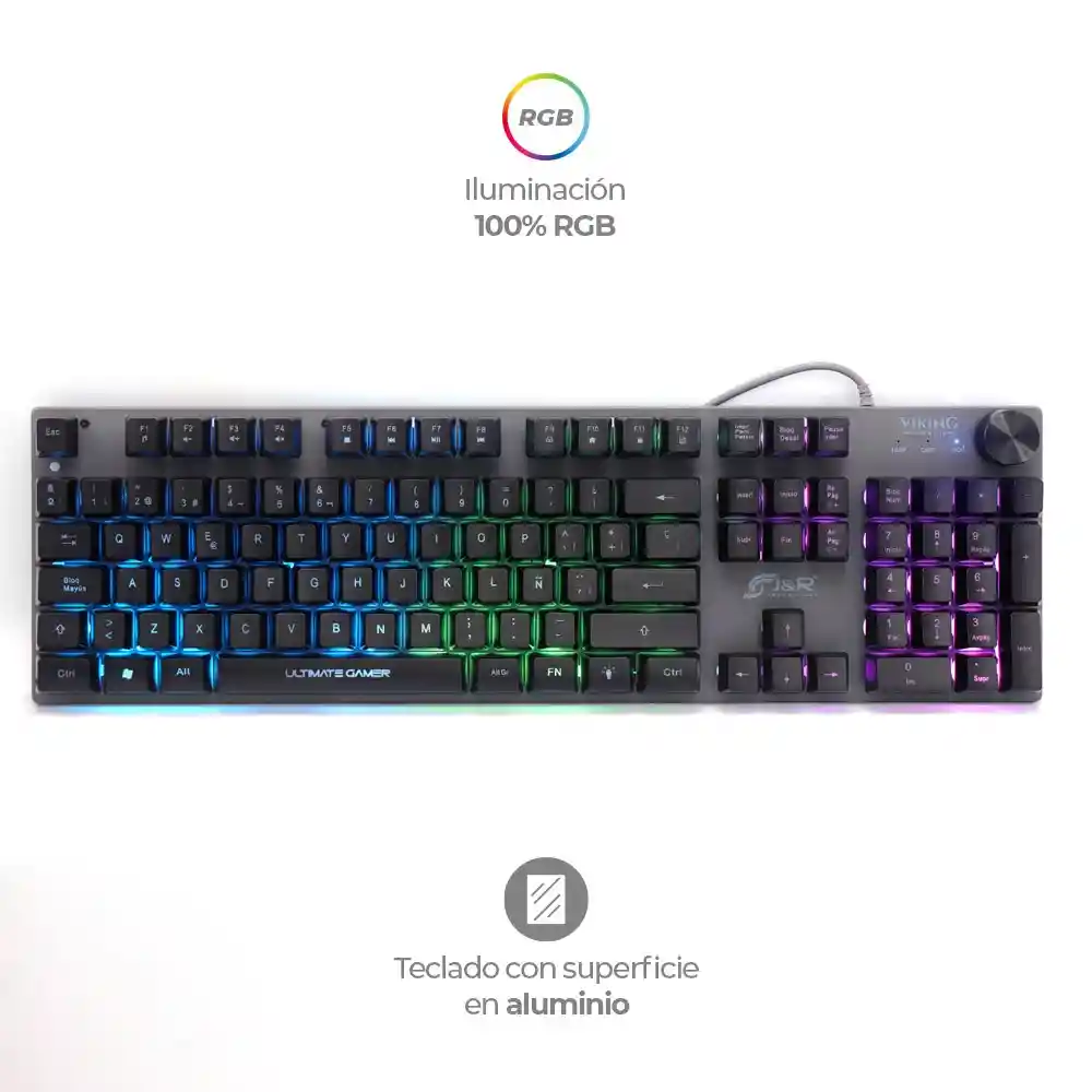 Teclado Gamer Full Rgb Jyr Semi Mecanico / Macro Configurable Con Ñ
