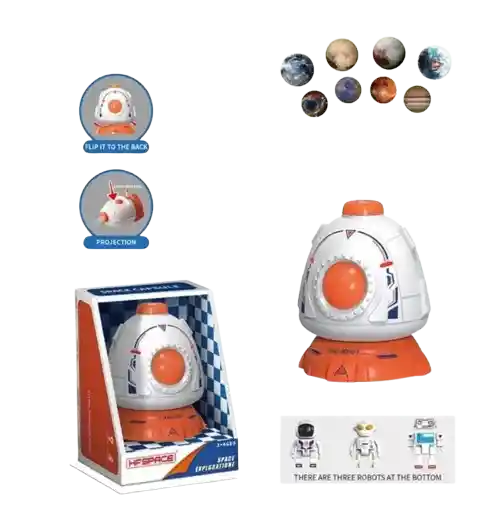 Juguete Cohete Espacial Proyector Lampara Planetas