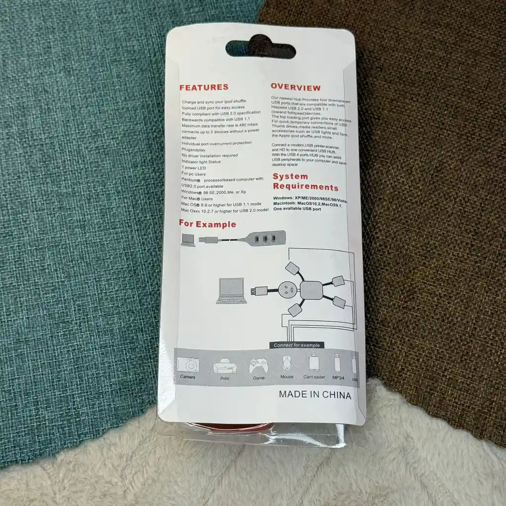 Multipuertos De Usb / 4 Entradas / 2.0 Hub