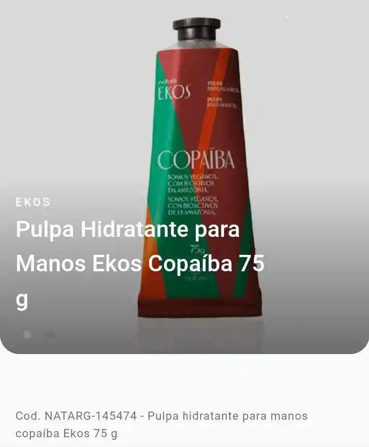 Natura - Pulpa Hidratante Para Manos - Copaiba