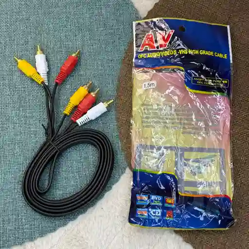 Cable De Audio / Video 3x3 Macho Rca / Amplificador / Dvd / Mini Disc