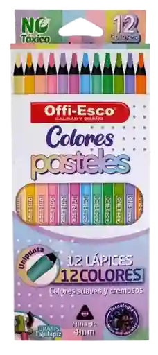 Colores Offi Esco Pasteles X 12 Unid