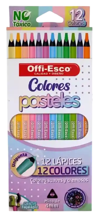 Colores Offi Esco Pasteles X 12 Unid