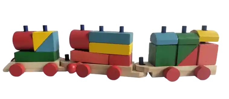Juguete Didactico Tren De Madera Juego Armable