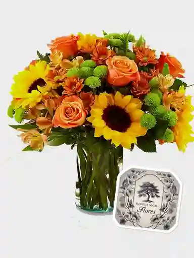 Jarrón De Flores Luz De Sol
