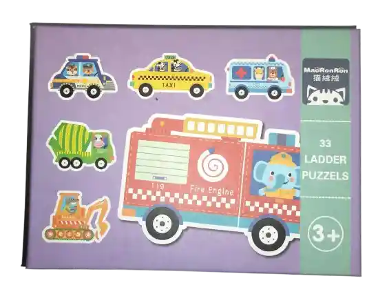 Juguete Didactico Rompecabezas Madera X 33 Piezas Medios De Transporte