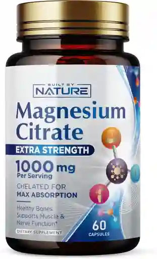 Citrato De Magnesio Americano 1000 Mg X 120 Capsulas Built By Nature