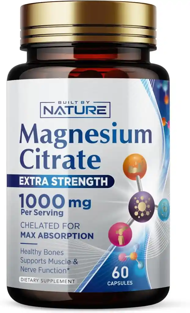Citrato De Magnesio Americano 1000 Mg X 120 Capsulas Built By Nature