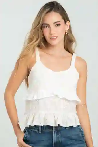 Blusa Summer Color Blanco Crudo Talla L