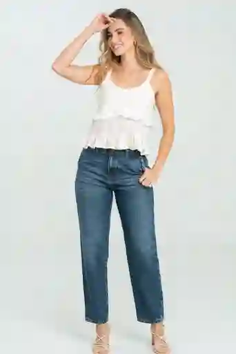 Jeans Mom Giotto Color Azul Oscuro Talla 10