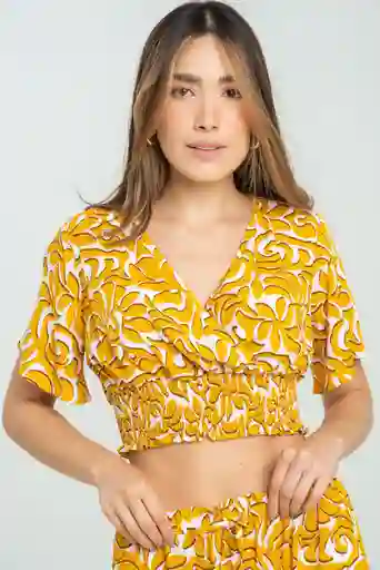 Blusa Macondo Color Amarillo Mostaza Talla L