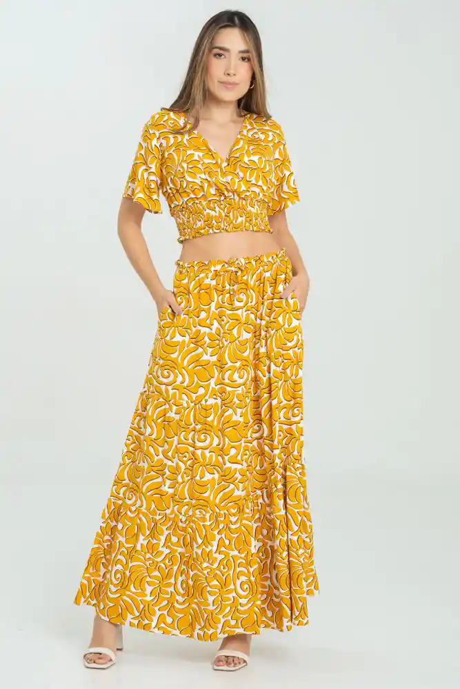 Falda Sam Color Amarillo Mostaza Talla 14